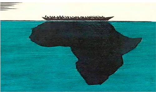 embarcação fugindo do continente africano